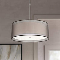 Possini Euro Double Drum 20" Wide White Pendant Light