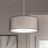Possini Euro Double Drum 20" Wide White Pendant Light