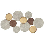 Denson 44 1/4" Wide Gold Bronze White-Washed Disk Wall Art