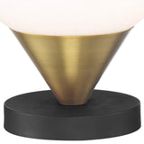 Alluria Coal and Gold Glass Globe Modern LED Table Lamp