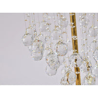 24" Height Gold Metal Table Lamp With Clear Hanging Crystals