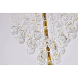 24" Height Gold Metal Table Lamp With Clear Hanging Crystals