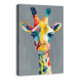 Colorful Giraffe Painting Print on Wrapped Canvas