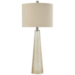 Table Lamp - Amber Mist Finish - Cream Hardback Fabric Shade