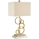 Saul Gold Rings Table Lamp with White Marble Riser