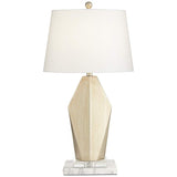 Rivera Champagne Gold Table Lamp with White Marble Riser