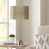 Burlap Print Giclee Contemporary Table Lamp