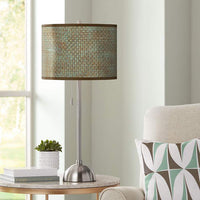 Interweave Patina Pattern Contemporary Table Lamp