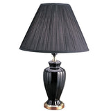 26" Stylish Black Ceramic Urn Shape Table Lamp - Medium
