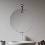 Northwood Black Silver 19" Round Frameless Wall Mirror