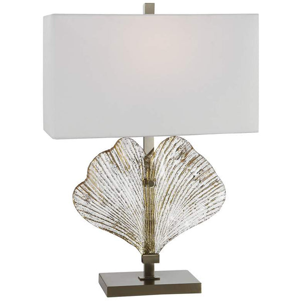 Anara Clear Glass Leaf Table Lamp