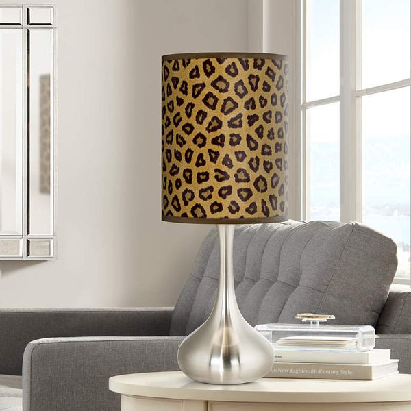 Safari Cheetah Giclee Modern Droplet Table Lamp