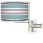 Multi Color Stripes Brushed Nickel Swing Arm Wall Lamp