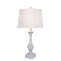 28 inch Resin Table Lamp in Cool Grey Finish