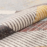 Jacey Geometric Distressed Grey Sotf Area Rug