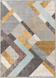 Jacey Geometric Distressed Grey Sotf Area Rug