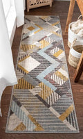 Jacey Geometric Distressed Grey Sotf Area Rug