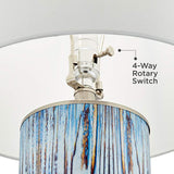 Mendes Modern Blue Glass Table Lamp with Night Light