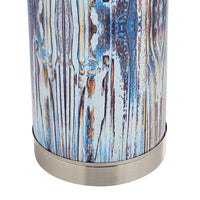 Mendes Modern Blue Glass Table Lamp with Night Light