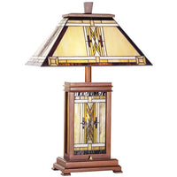 Walnut Mission Collection Tiffany-Style Table Lamp