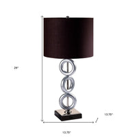 29" Silver Ceramic Geometric Table Lamp With Brown Classic Drum Shade - 13.75 x 13.75 x 29