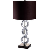 29" Silver Ceramic Geometric Table Lamp With Brown Classic Drum Shade - 13.75 x 13.75 x 29