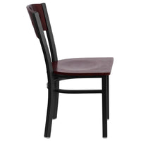 2 Pk. Decorative 4 Square Back Metal Restaurant Chair - 17"W x 21"D x 32"H