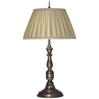 Turned Column Antique Old Bronze Table Lamp