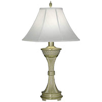 White Antique And Satin Brass Table Lamp