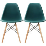 Set of 2 Designer Plastic Eiffel Wood Chair Bedroom Kitchen Desk Living Room Dining