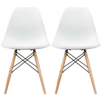 Set of 2 Designer Plastic Eiffel Wood Chair Bedroom Kitchen Desk Living Room Dining