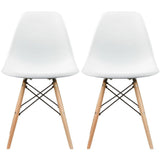 Set of 2 Designer Plastic Eiffel Wood Chair Bedroom Kitchen Desk Living Room Dining