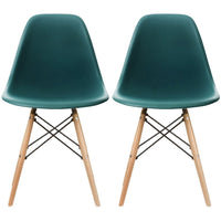 Set of 2 Designer Plastic Eiffel Wood Chair Bedroom Kitchen Desk Living Room Dining