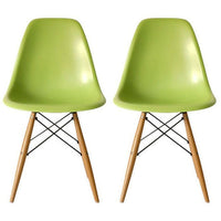 Set of 2 Designer Plastic Eiffel Wood Chair Bedroom Kitchen Desk Living Room Dining