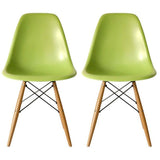 Set of 2 Designer Plastic Eiffel Wood Chair Bedroom Kitchen Desk Living Room Dining