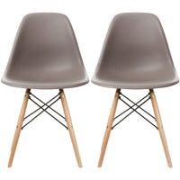 Set of 2 Designer Plastic Eiffel Wood Chair Bedroom Kitchen Desk Living Room Dining