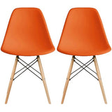 Set of 2 Designer Plastic Eiffel Wood Chair Bedroom Kitchen Desk Living Room Dining