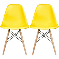 Set of 2 Designer Plastic Eiffel Wood Chair Bedroom Kitchen Desk Living Room Dining