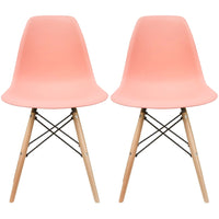 Set of 2 Designer Plastic Eiffel Wood Chair Bedroom Kitchen Desk Living Room Dining