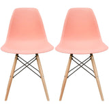 Set of 2 Designer Plastic Eiffel Wood Chair Bedroom Kitchen Desk Living Room Dining