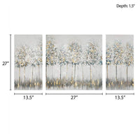 Blue Midst Forest 3-Piece Canvas Wall Art Set