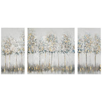 Blue Midst Forest 3-Piece Canvas Wall Art Set