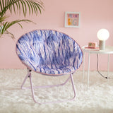 30" Faux Fur Printed Saucer™ Chair, Multiple Colors - Pink