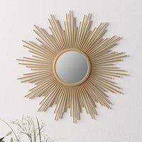 Fiore Gold 17 1/2" x 17 1/4" Sunburst Wall Mirror
