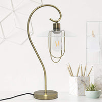 Lalia Modern Antique Brass Metal Scroll Table Lamp