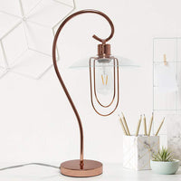 Lalia Modern Rose Gold Metal Scroll Table Lamp