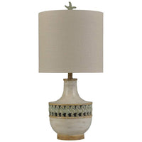 Trellis Blue Coastal Table Lamp with Hardback Shade