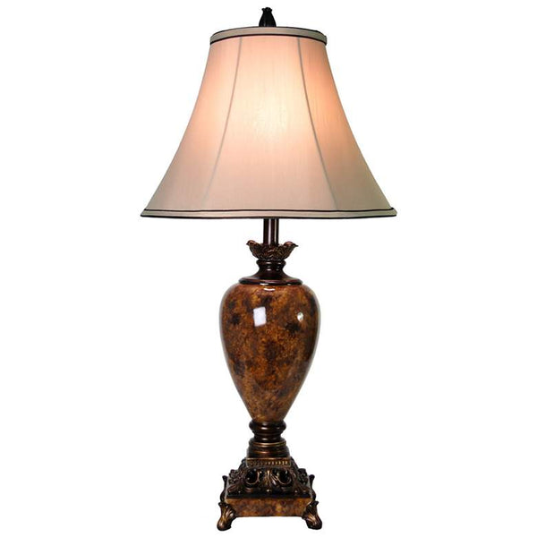 Trieste Table Lamp - Marble Finish - Taupe Fabric Shade