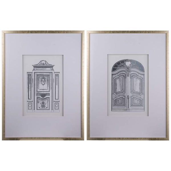 Architectural Door 31 1/2" High 2-Piece Framed Wall Art Set