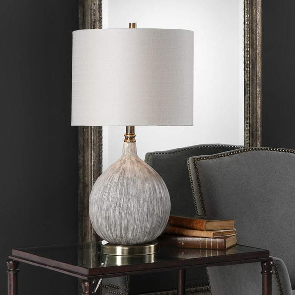Hedera Old Ivory and Aged Black Ceramic Table Lamp